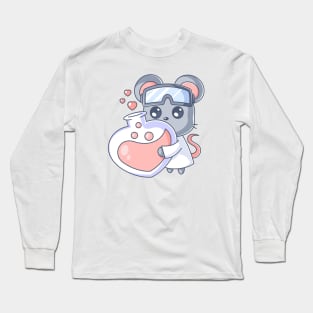 Cute mouse scientist with love Long Sleeve T-Shirt